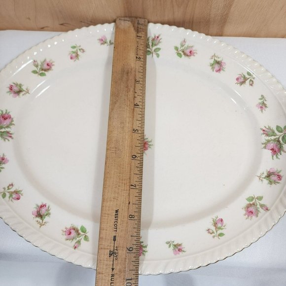 Johnson Bros WindsorWare English Rose Oval Platter 12" vintage pink floral dish - Picture 10 of 10